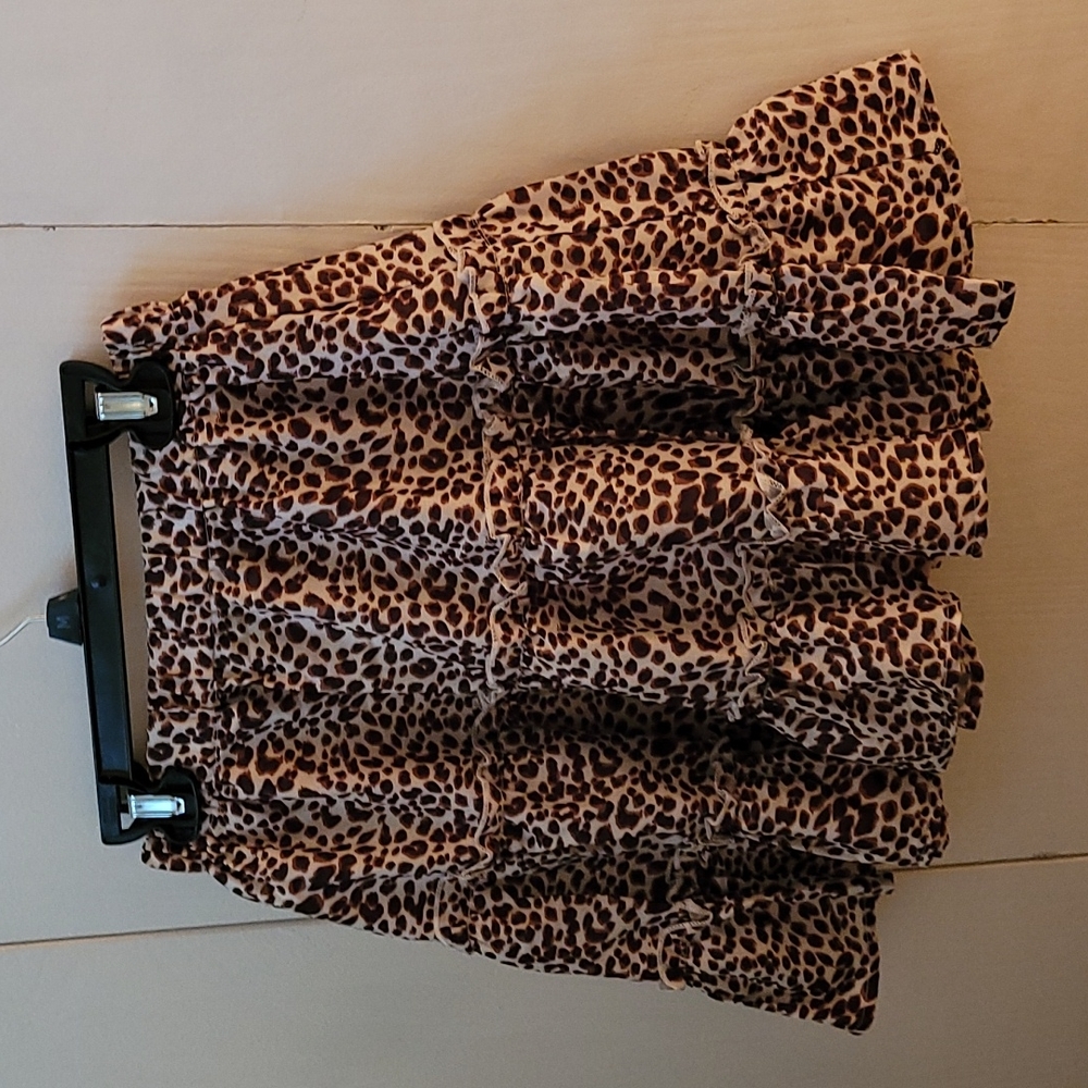 Xs cheetah print ruffled skirt